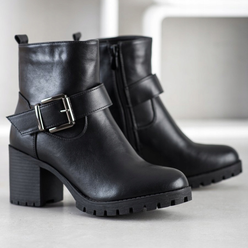 SDS Stylowe Workery Na Słupku czarne 1