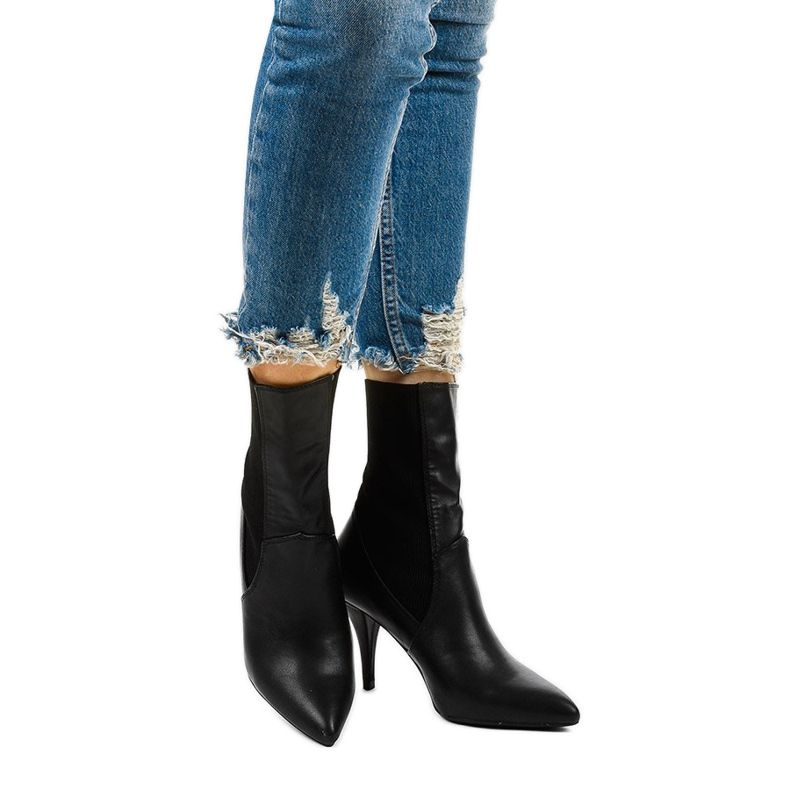 Czarne szpilki ze skarpetą Daywillow 1