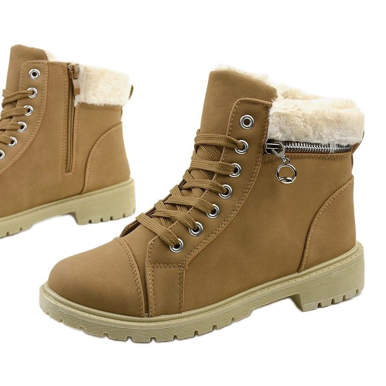 Camelowe ocieplane traperki Pima wielokolorowe 1