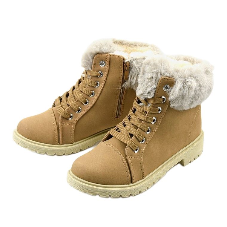 Camelowe ocieplane traperki workery Pungent wielokolorowe 2