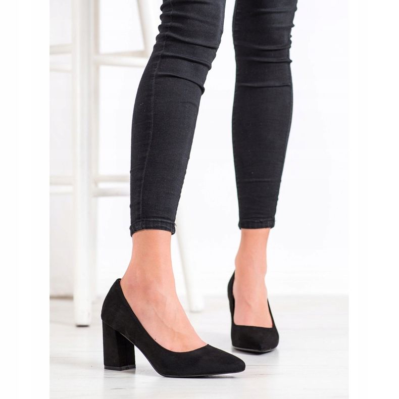 Renda Czarne Czółenka Na Słupku 2