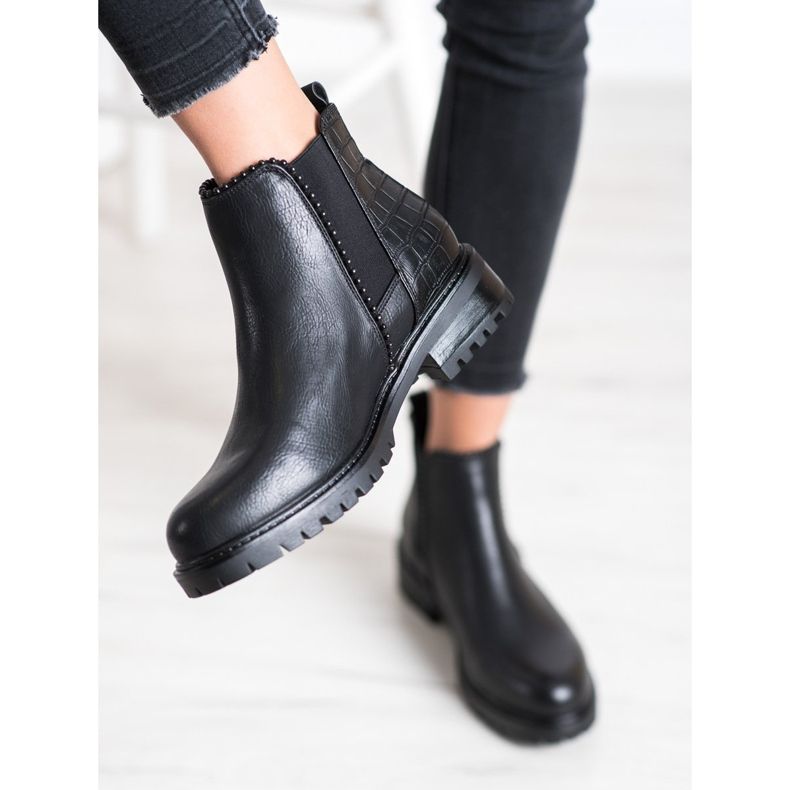 Super Me Czarne Sztyblety Snake Print 2