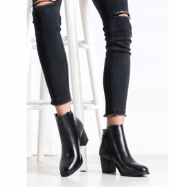 J. Star Wygodne Botki Na Słupku czarne 1