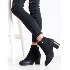 J. Star Wygodne Botki Na Słupku czarne 2