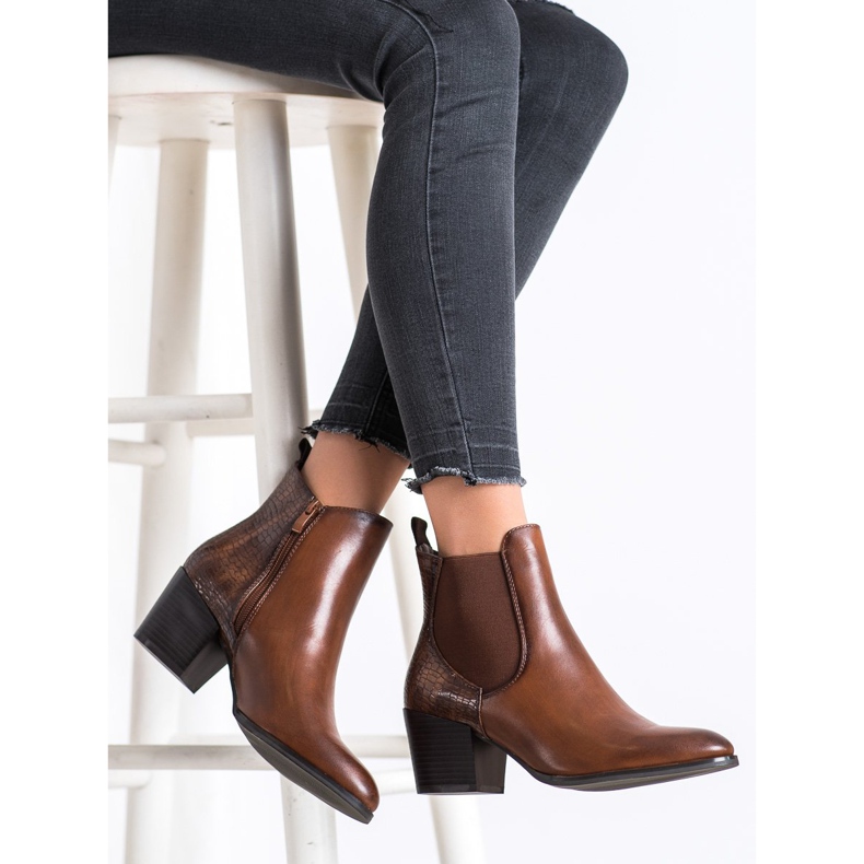 Modne Botki Sergio Leone brązowe 2