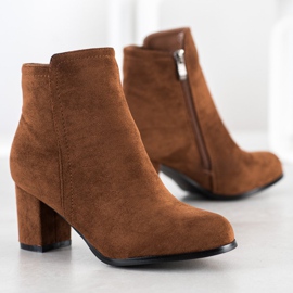 Wilady Modne Camelowe Botki brązowe wielokolorowe 1