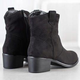 SHELOVET Czarne Botki Kowbojki 1