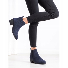 Camo Ciepłe Botki Z Zamszu granatowe 2