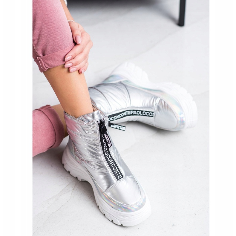 SHELOVET Śniegowce Na Suwak srebrny 1