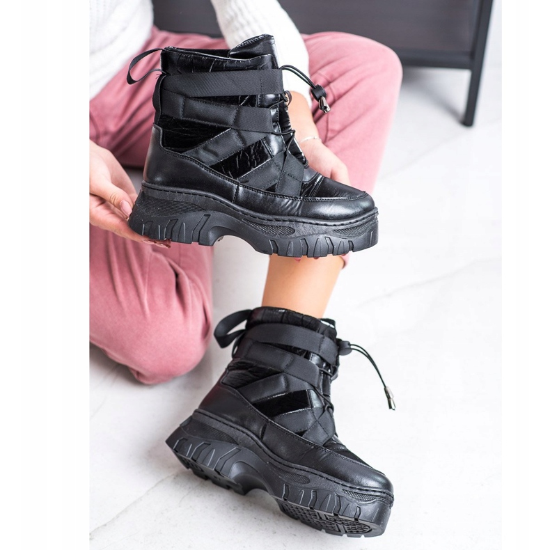 SHELOVET Czarne Śniegowce Z Ociepleniem 2