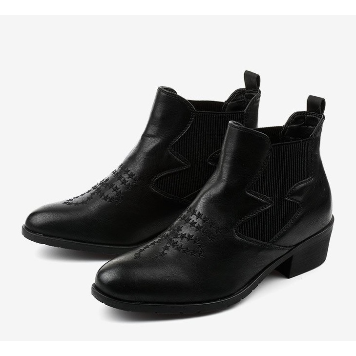 Czarne niskie botki kowbojki Fancyroot 2