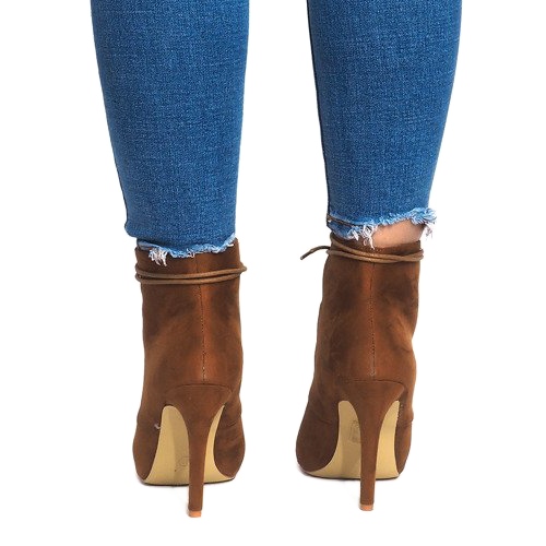 Botki Na Szpilce H253 Camel brązowe 1