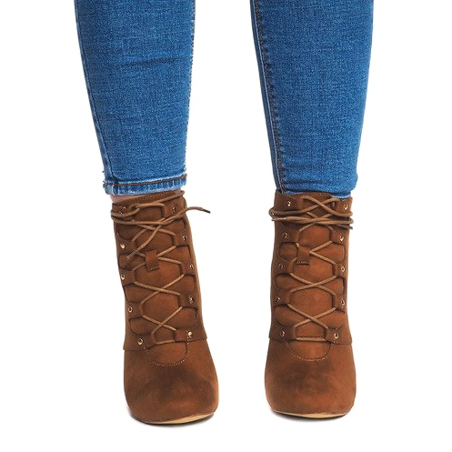 Botki Na Szpilce H253 Camel brązowe 2