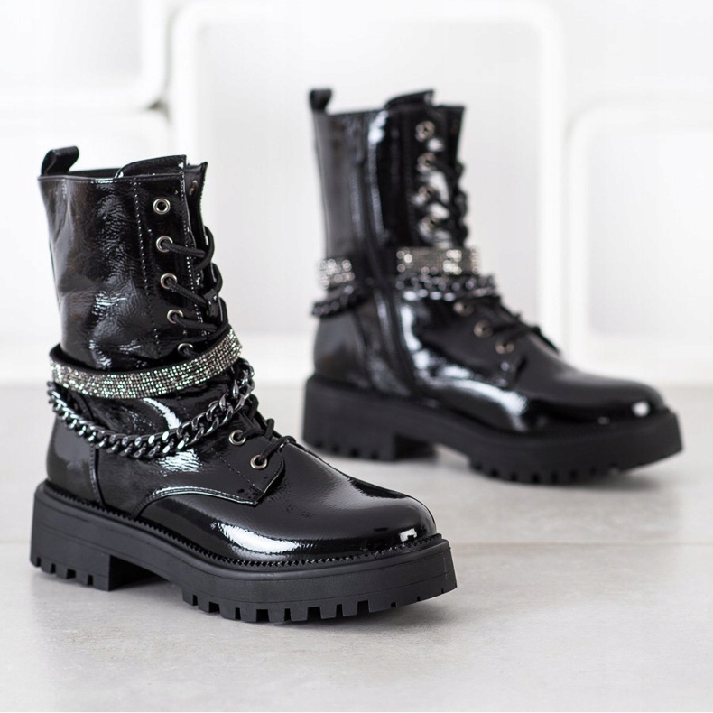 Seastar Czarne Workery Z Łańcuchem 1