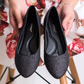 Seastar Brokatowe Baleriny czarne srebrny 1