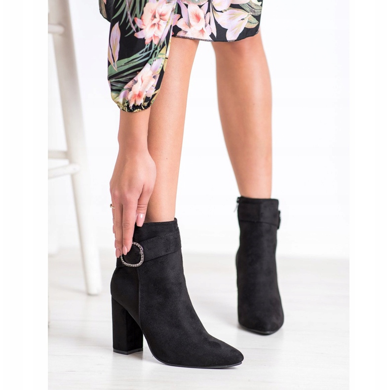 Weide Eleganckie Botki Z Klamrą czarne 1