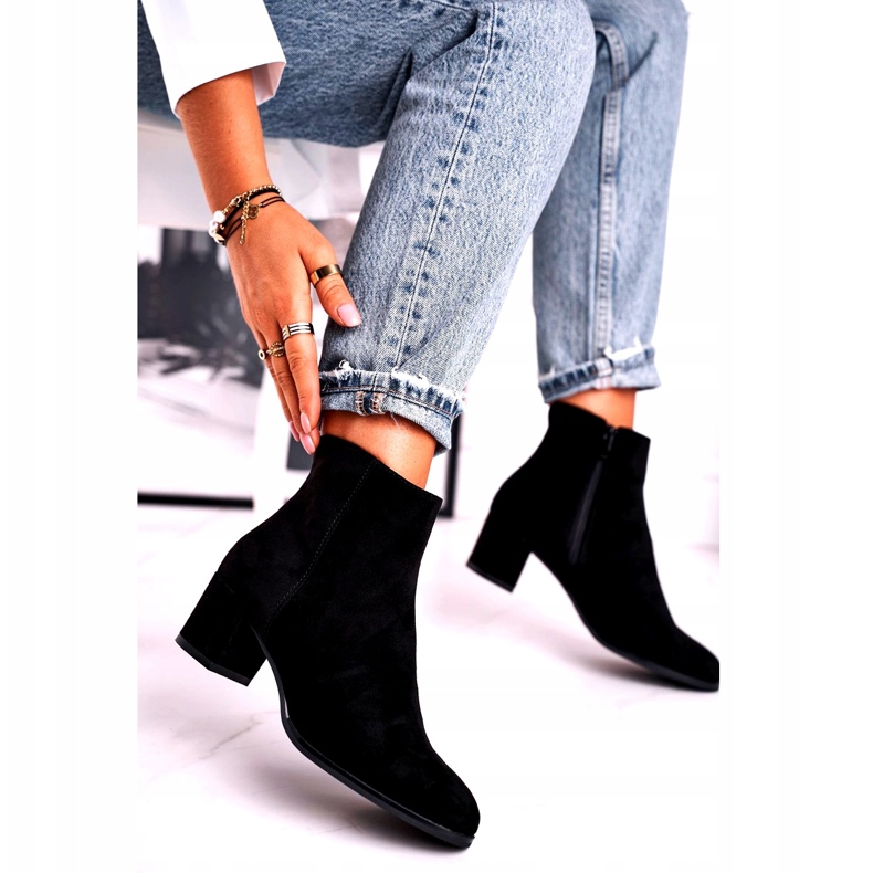 Zamszowe Botki Czarne Sergio Leone BT528 1