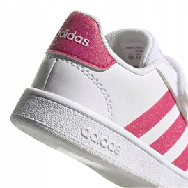 Buty dla dziewczynki adidas Grand Court biało-różowe EG3815 białe 5