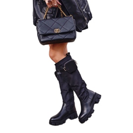 PS1 Kozaki Damskie z Nerką Czarne Remy 2