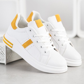 Sweet Shoes Białe Sneakersy żółte 1