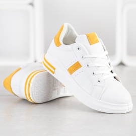 Sweet Shoes Białe Sneakersy żółte 2