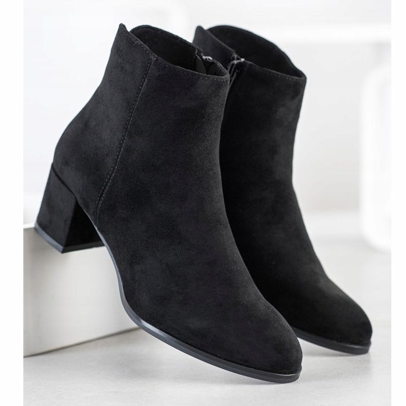 Sergio Leone Damskie Botki Z Ociepleniem czarne 2