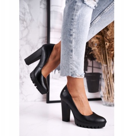 Czółenka Damskie Maciejka Na Słupku i Platformie Czarne 02629-01/00-1 2