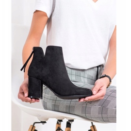 Queentina Modne Botki Na Słupku czarne 2