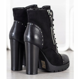 Kayla Rockowe Botki Na Obcasie czarne 2