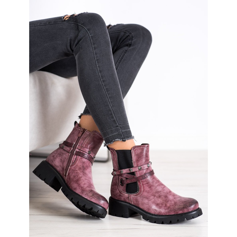 Super Me Workery Z Eko Skóry różowe 2