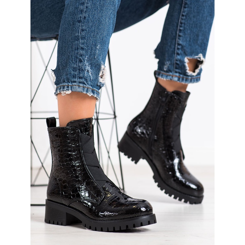 Super Me Workery Snake Print czarne 1