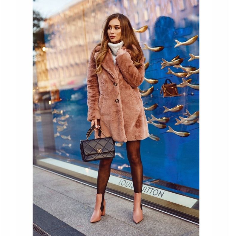 FG1 Botki Damskie Ze Ściągaczami Na Słupku Różowe Good Vibes 1