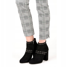 Seastar Zamszowe botki na słupku czarne 1