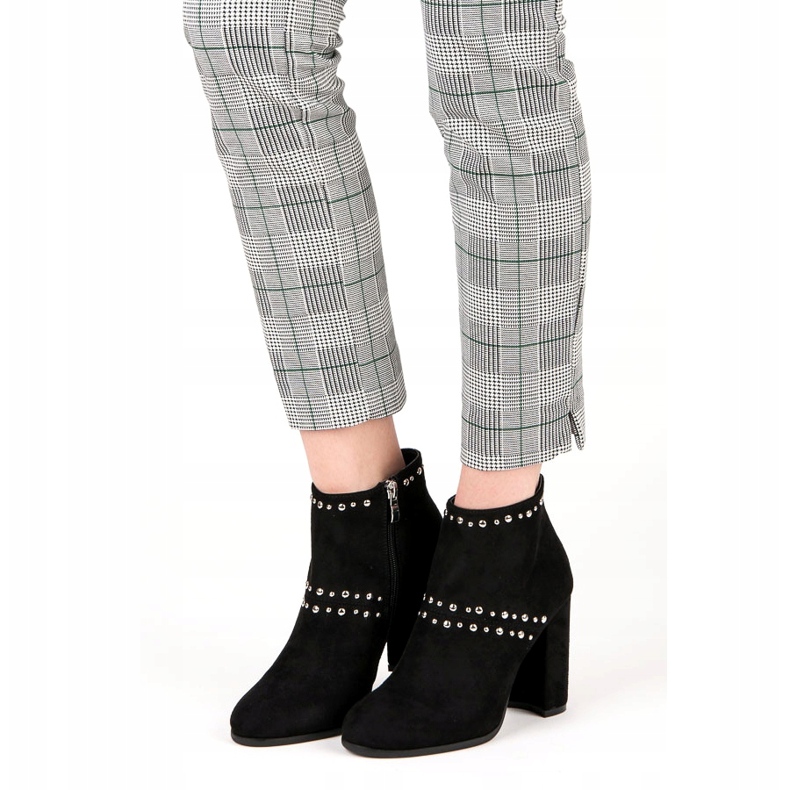 Seastar Zamszowe botki na słupku czarne 1