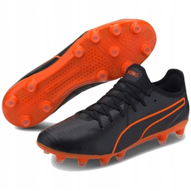 Buty piłkarskie Puma King Pro Fg czarno-pomarańczowe 105608 06 czarne wielokolorowe 2