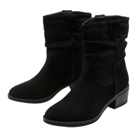 Czarne zamszowe kowbojki ocieplane Fyrelnet 2