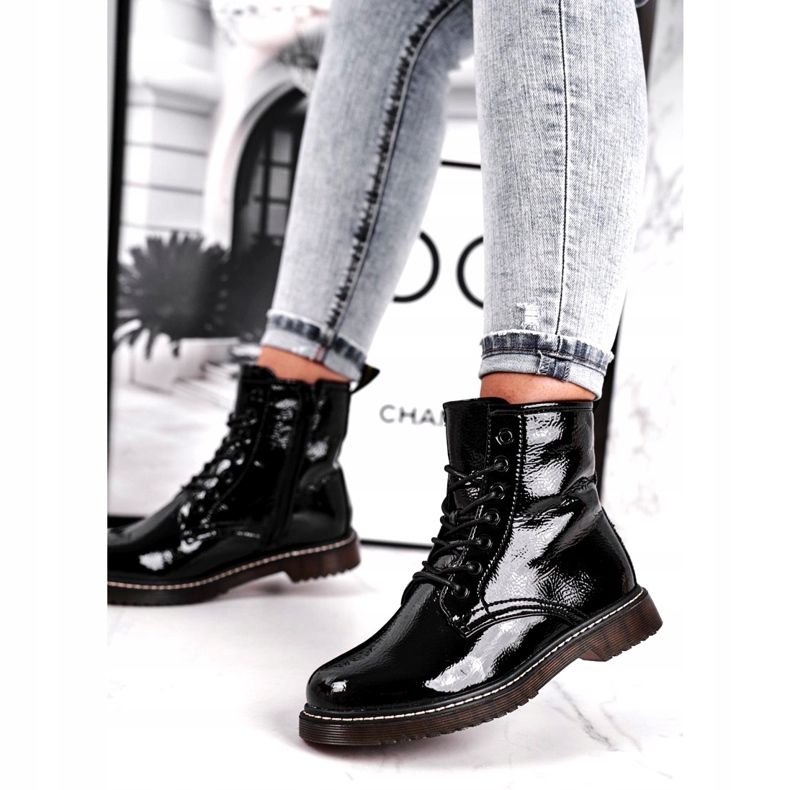 Botki glany lakierowane czarne Evento 20DZ23-3216 Marita 1