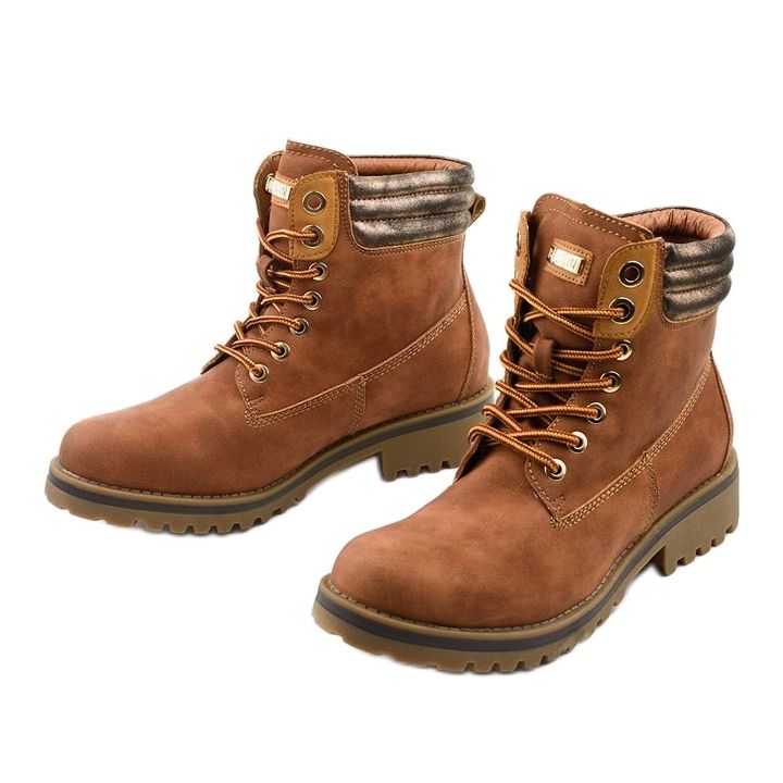 Camel traperki sznurowane ocieplane Halitta brązowe wielokolorowe 2