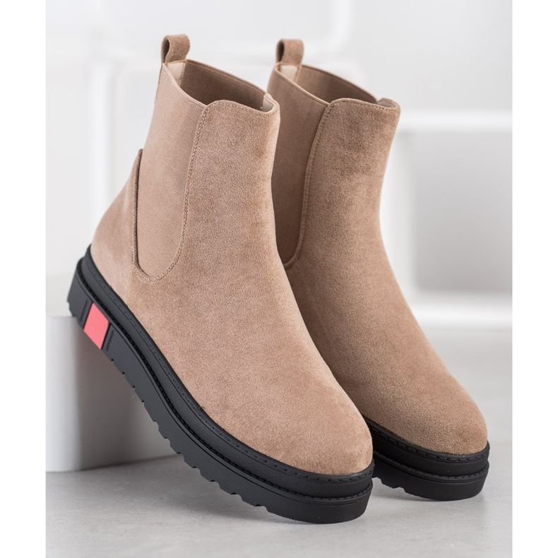 Seastar Botki Na Platformie beżowy 1