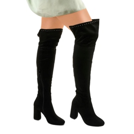 Czarne ocieplane kozaczki z cholewką dżety Infrared 1