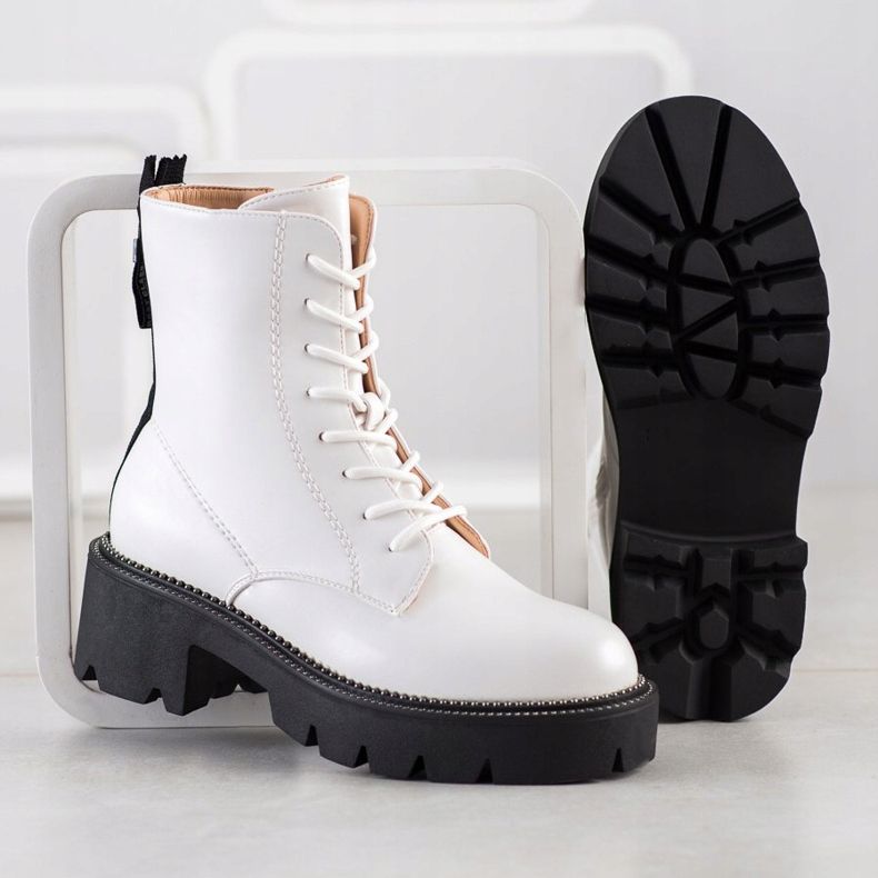 Seastar Białe Trapery Na Platformie czarne 1