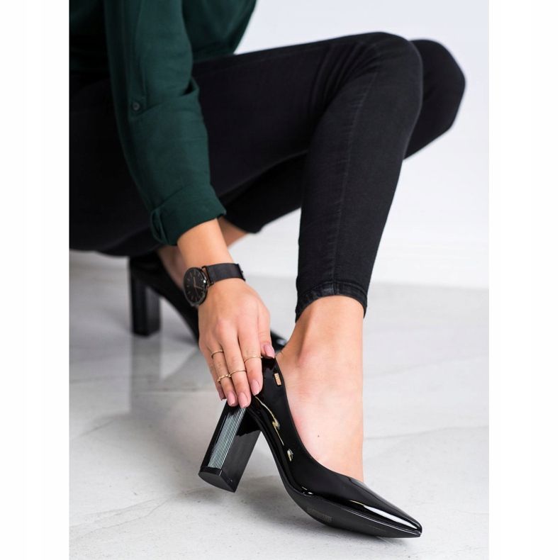 Goodin Czółenka Na Słupku czarne 2