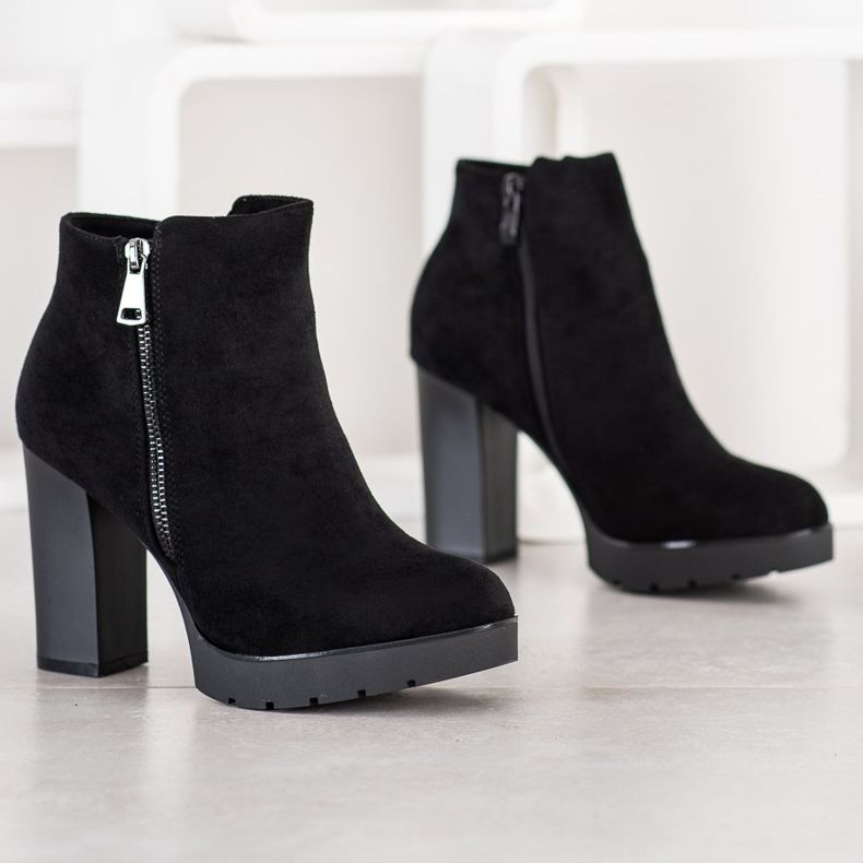 Small Swan Botki Na Wysokim Obcasie czarne 1