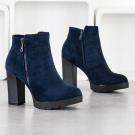 Small Swan Botki Na Wysokim Obcasie granatowe 1