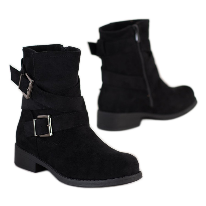 SDS Zamszowe Workery czarne 1