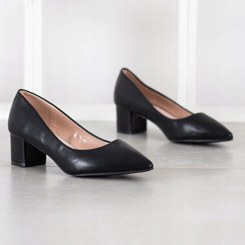 Goodin Czółenka Na Niskim Słupku czarne 1