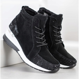 Filippo Sznurowane Botki Ze Skóry czarne 1