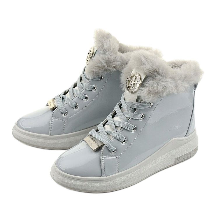 Szare traperki botki ocieplane Freemans 1