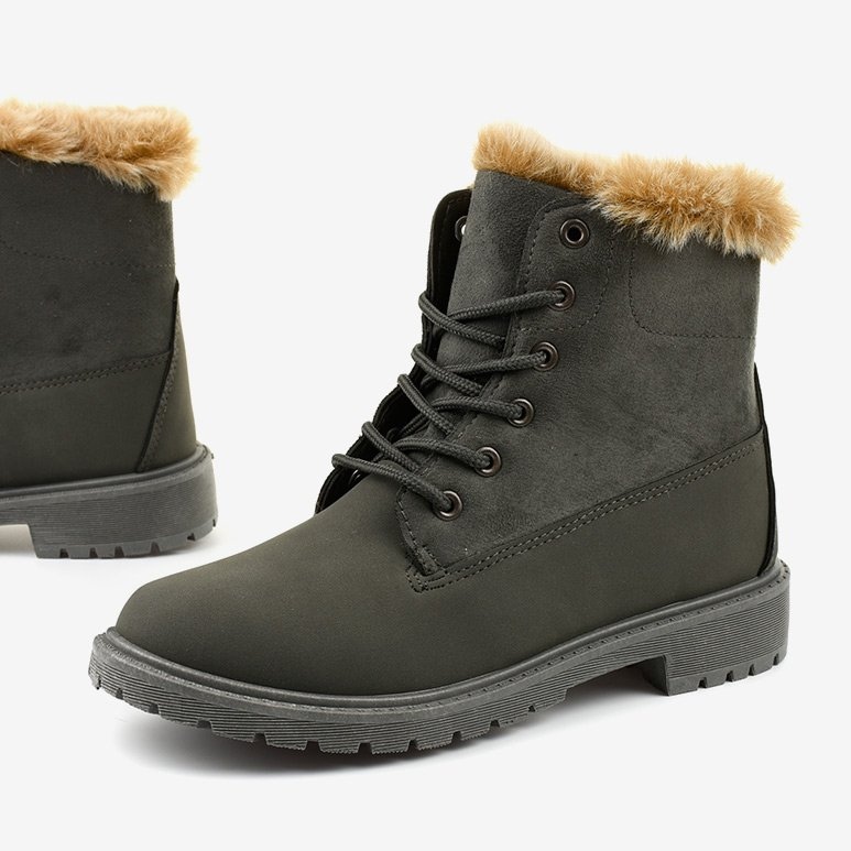 Szare traperki botki ocieplane Olaksalim 1