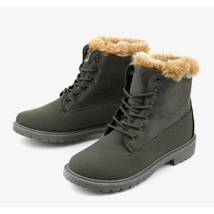 Szare traperki botki ocieplane Olaksalim 2